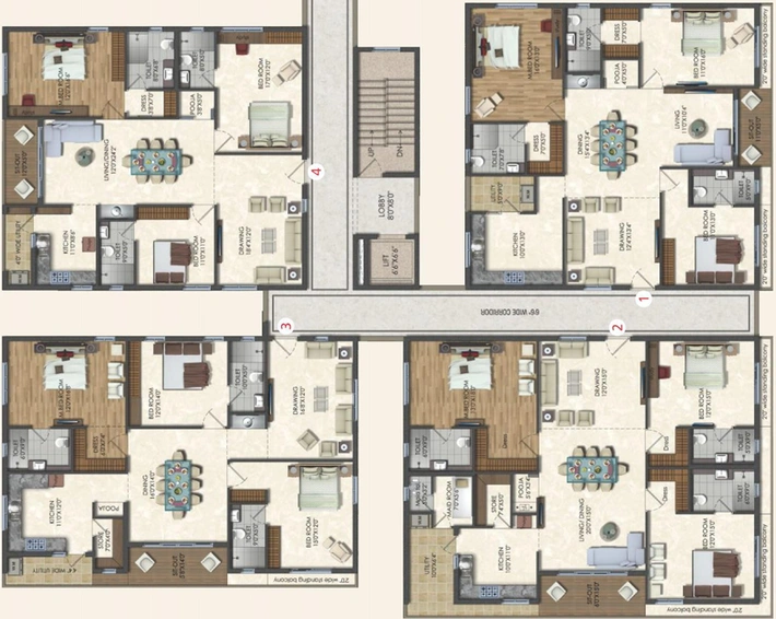 Floor Plan of Shanta Sriram Dukes Galaxy in Banjara Hills, Hyderabad - Image 130635