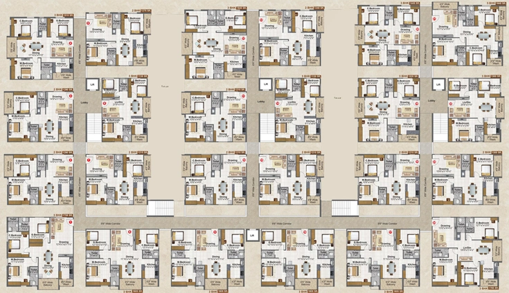 Floor Plan of Fortune Green Falcon in Puppalaguda, Hyderabad - Image 130706