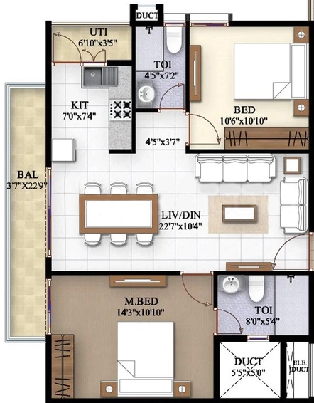 2 BHK Flat in Trifecta Joli in Chikkakannalli, Bangalore - Image 803163