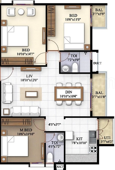 3 BHK Flat in Trifecta Joli in Chikkakannalli, Bangalore - Image 803165