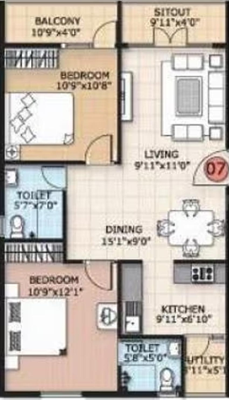 2 BHK Flat in Trifecta Verdure in Chikkakannalli, Bangalore - Image 803178