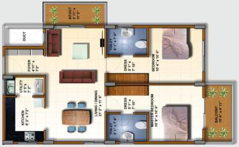 2 BHK Flat in Vijaya SpringWoods in Begur, Bangalore - Image 803190