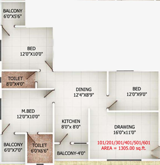 3 BHK Flat in Suvarna Villa in Narendra Nagar, Nagpur - Image 803202