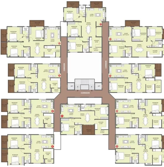 Floor Plan of Adithya Desai Orchid in Whitefield, Bangalore - Image 130862
