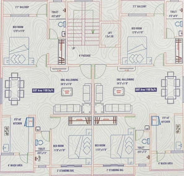 Floor Plan of Viraj Ganraj Heights in Hudkeshwar, Nagpur - Image 130881