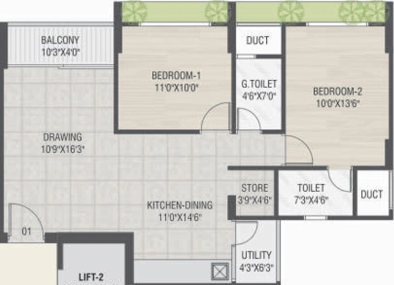 2 BHK Flat in Ganesh Royal in Sola, Ahmedabad - Image 661872
