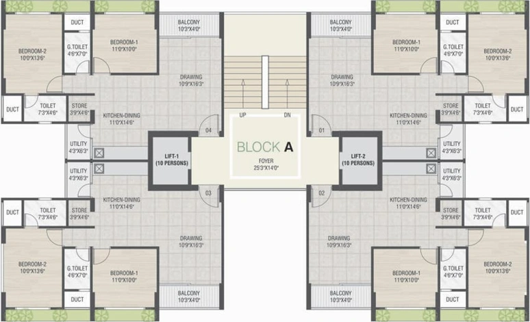 Floor Plan of Ganesh Royal in Sola, Ahmedabad - Image 92541