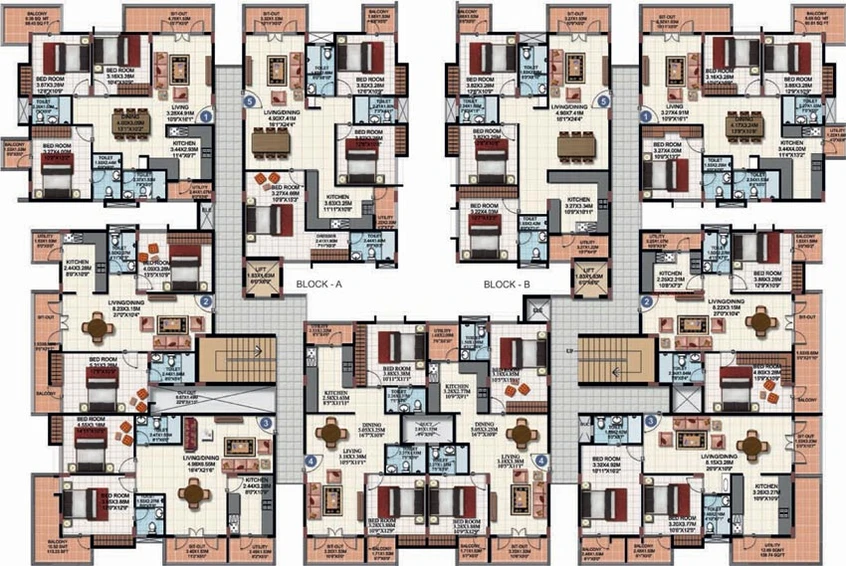 Floor Plan of Adithya Serene in Whitefield, Bangalore - Image 130957