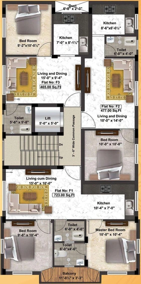 Floor Plan of Sai Mukthi in Adyar, Chennai - Image 130967