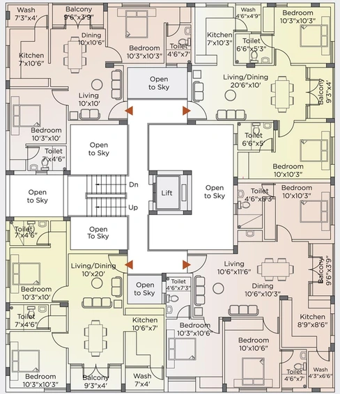Floor Plan of Sekaran Brighton in Perumbakkam, Chennai - Image 130997
