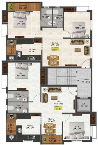 Floor Plan of Akshitha Litish Nivas in Chitlapakkam, Chennai - Image 131009