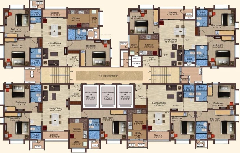 Floor Plan of Baashyaam Pinnacle Crest in Sholinganallur, Chennai - Image 131108