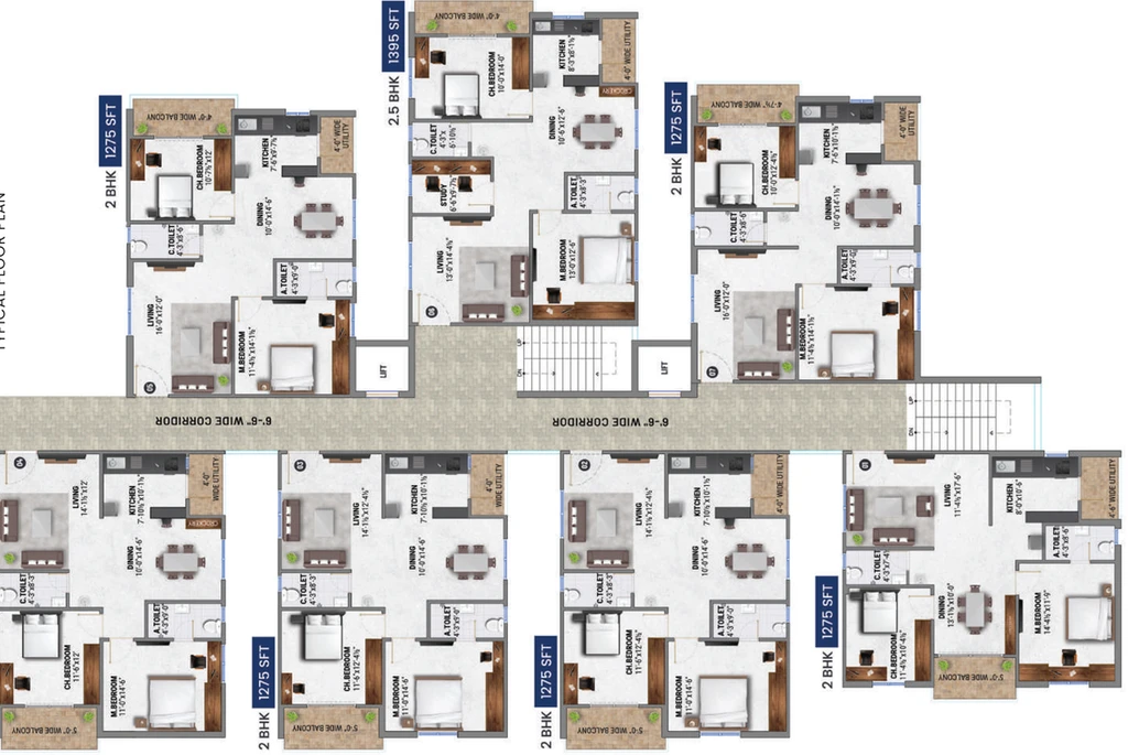 Floor Plan of Fortune Greenhomes Swan in Nizampet, Hyderabad - Image 131115