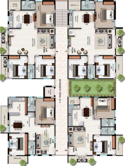 Floor Plan of Goldstone Maple Homes in Manikonda, Hyderabad - Image 131192