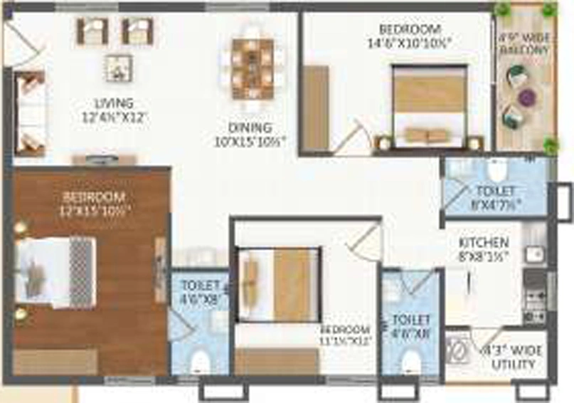 2 BHK Flat in Mahalaxmis Sri Nilayam in Uppal, Hyderabad - Image 803358