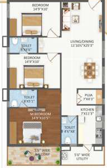 3 BHK Flat in Mahalaxmis Sri Nilayam in Uppal, Hyderabad - Image 803360