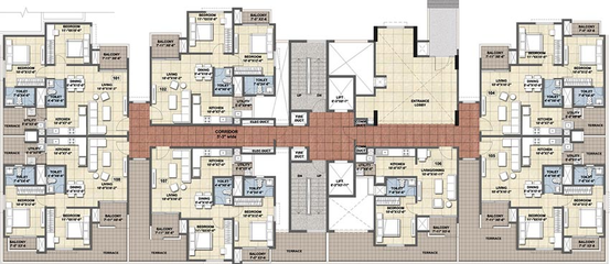 Floor Plan of Ajmera Lugaano in Yelahanka, Bangalore - Image 131297