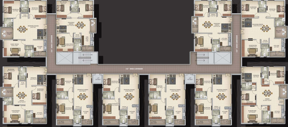 Floor Plan of Saanvee Civitas in Sanath Nagar, Hyderabad - Image 131305