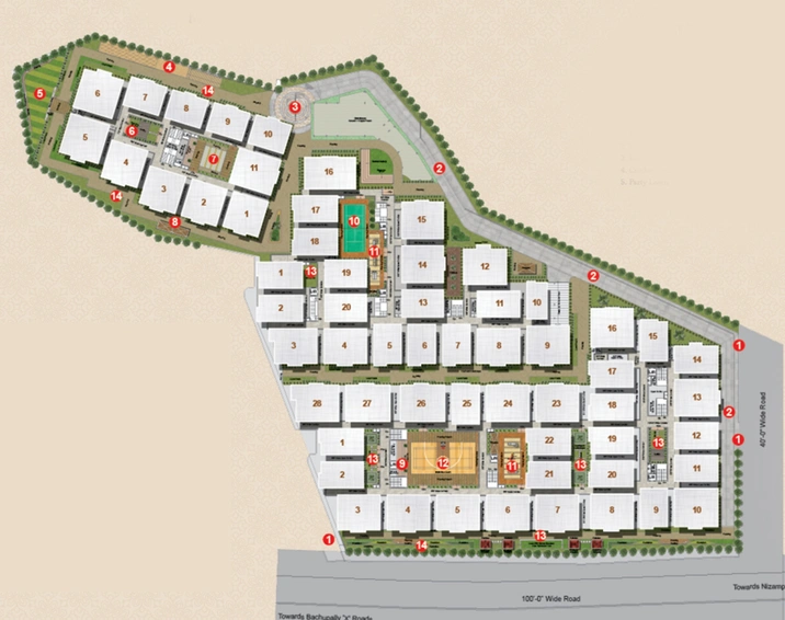 Master Plan of Sanvi Kowsalya Manidweepam in Bachupally, Hyderabad - Image 131327