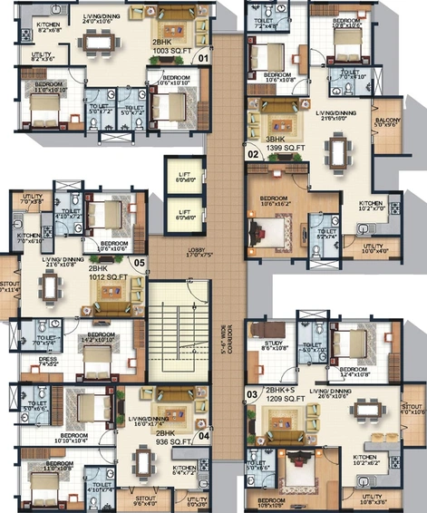 Floor Plan of Alpine Fiesta in Whitefield, Bangalore - Image 131335