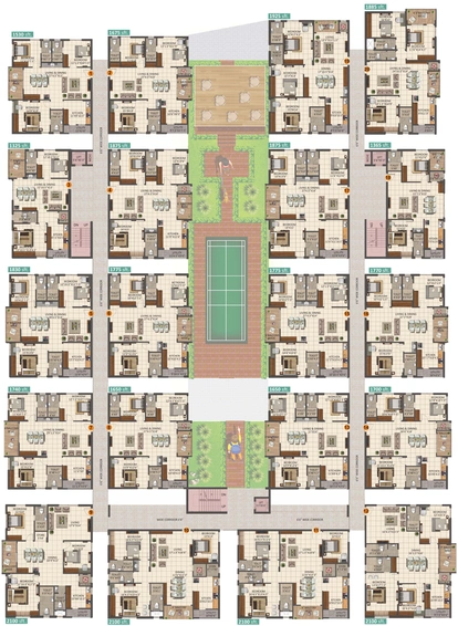 Floor Plan of Anuhar 99 Parc in Manikonda, Hyderabad - Image 131359