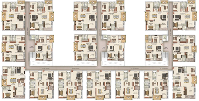 Floor Plan of Anuhar Morning Raaga in Manikonda, Hyderabad - Image 131381