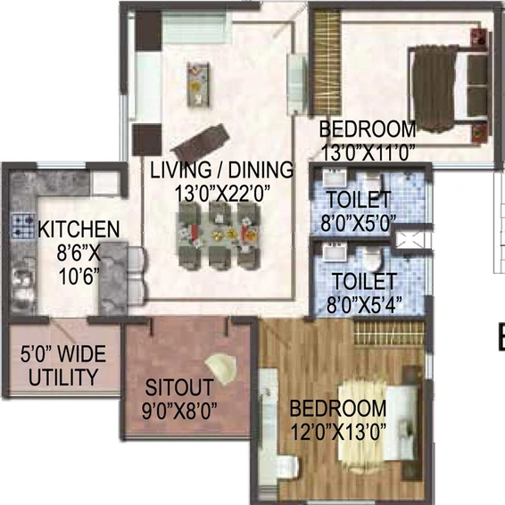1 BHK Flat in Ark Cloud City Phase 1 in Whitefield, Bangalore - Image 803422