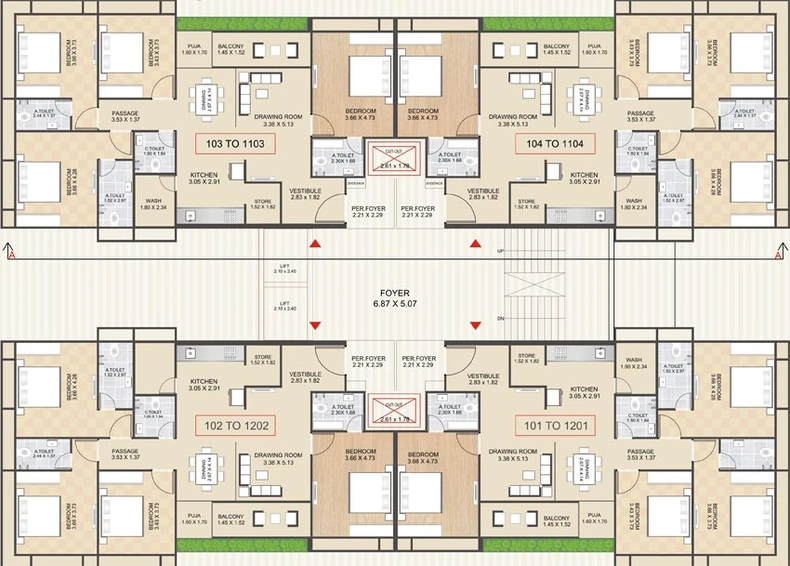 Floor Plan of Manav Nandita Sampann in Naranpura, Ahmedabad - Image 91969