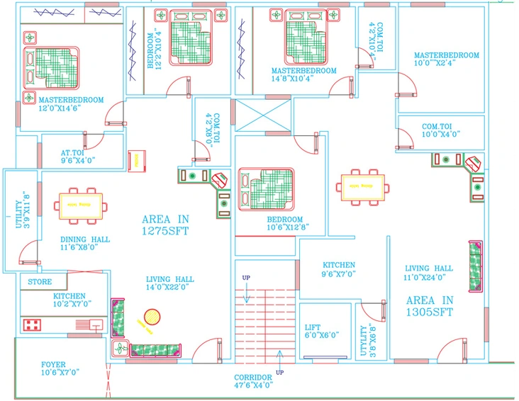 Floor Plan of KJR Paradise in Subramanyapura, Bangalore - Image 131502