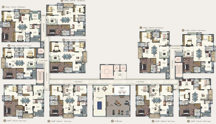 Floor Plan of Shanta Sriram Blue Birds Habitat in Banjara Hills, Hyderabad - Image 131512
