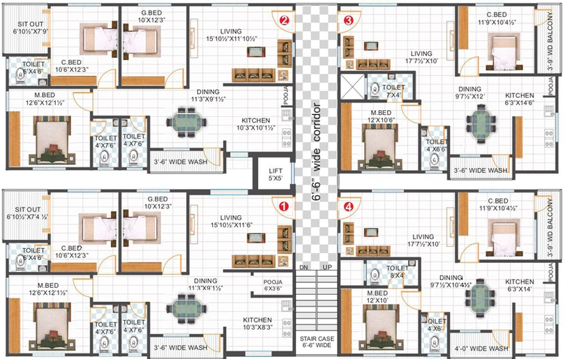 Floor Plan of Sri Geethika Arcade in Bachupally, Hyderabad - Image 131520