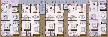 Floor Plan of Umas Srishti Heights in Narsingi, Hyderabad - Image 131544