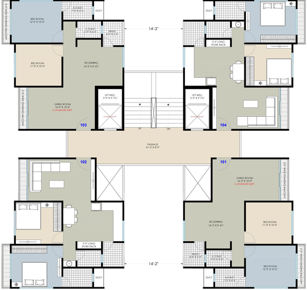 Floor Plan of Shiven Garnet in Jahangirabad, Surat - Image 92359