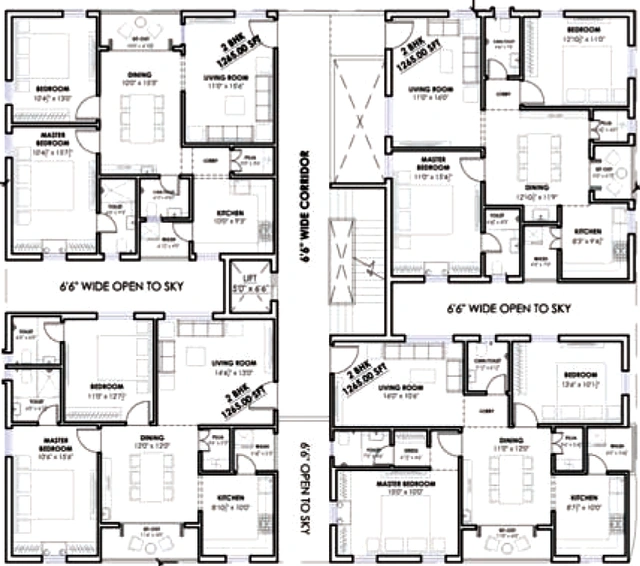 Floor Plan of Gokuls Nandanam in Bachupally, Hyderabad - Image 131597
