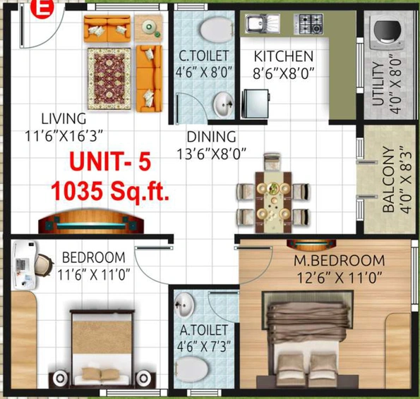 2 BHK Flat in Sri Vara Vivanta in Uttarahalli, Bangalore - Image 803512