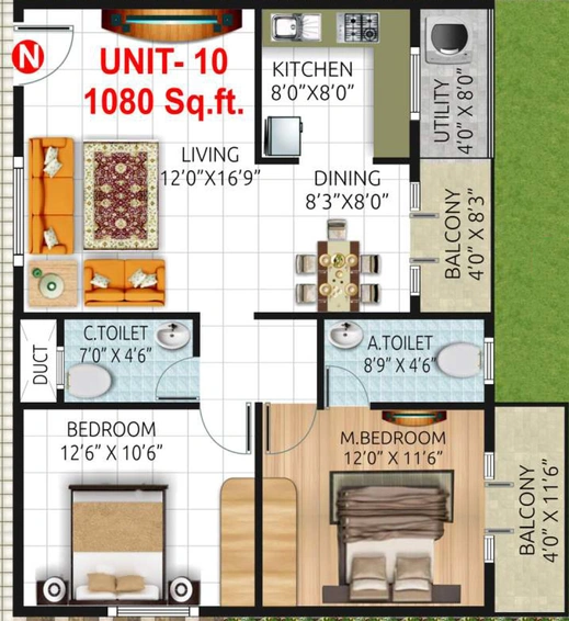 2 BHK Flat in Sri Vara Vivanta in Uttarahalli, Bangalore - Image 803513