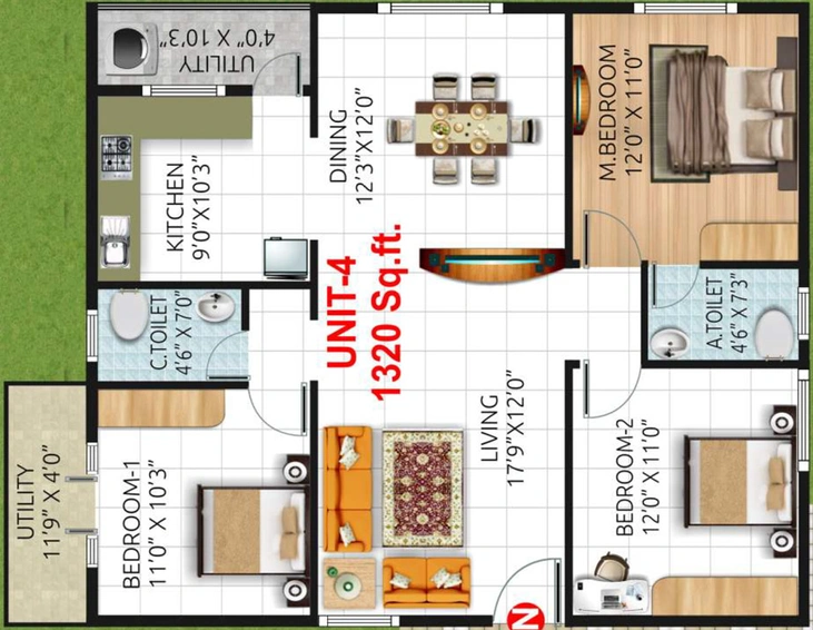 3 BHK Flat in Sri Vara Vivanta in Uttarahalli, Bangalore - Image 803514