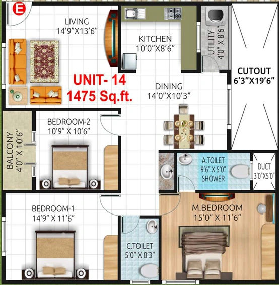 3 BHK Flat in Sri Vara Vivanta in Uttarahalli, Bangalore - Image 803517