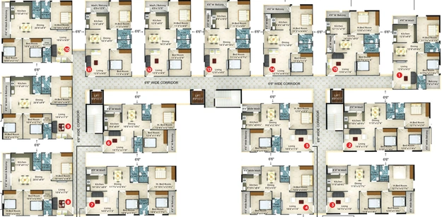 Floor Plan of Lalitha Majestic in Chandanagar, Hyderabad - Image 131675