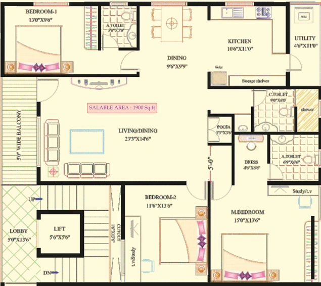 3 BHK Flat in Lak Ven Bless in Uttarahalli, Bangalore - Image 803525