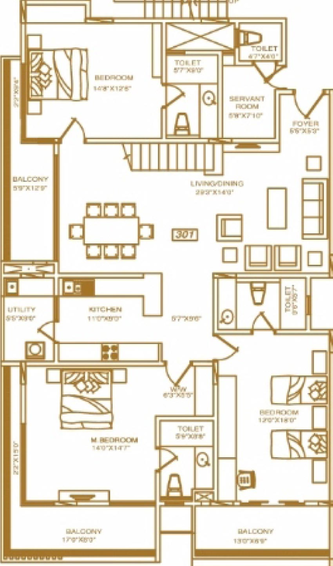 3 BHK Flat in Dhammanagi Zeus in Vasanth Nagar, Bangalore - Image 803530