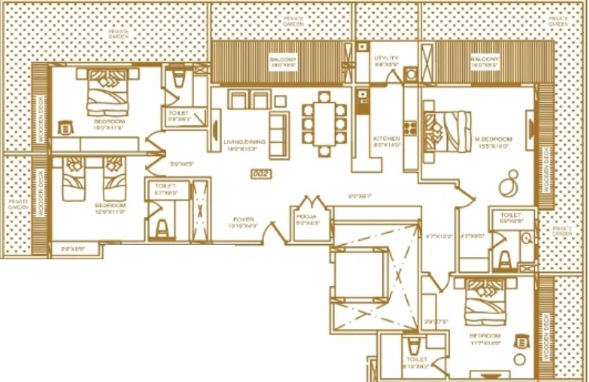 4 BHK Flat in Dhammanagi Zeus in Vasanth Nagar, Bangalore - Image 803532