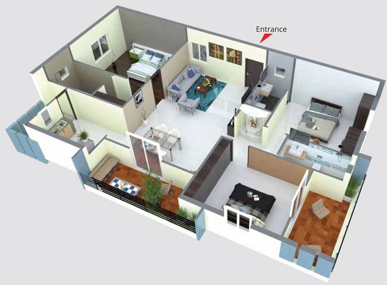 3 BHK Flat in Sivaa The Lawnz in Kokapet, Hyderabad - Image 803542