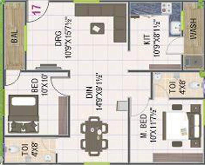 2 BHK Flat in Sri RKs Brundavanam in Patancheru, Hyderabad - Image 803550