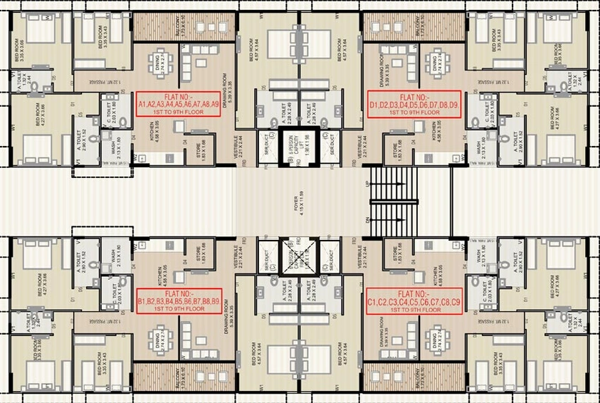 Floor Plan of Manav Ajanta Sampann in Naranpura, Ahmedabad - Image 92412