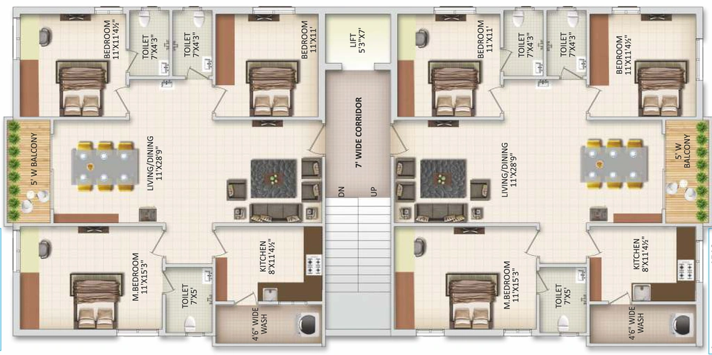 Floor Plan of Sunshine Blue Pearl in Hafeezpet, Hyderabad - Image 131766
