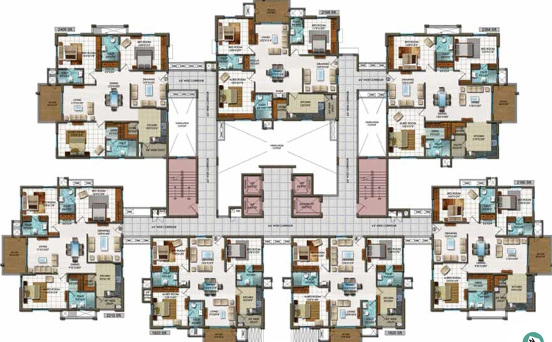 Floor Plan of Aparna Aura in Shaikpet, Hyderabad - Image 131781