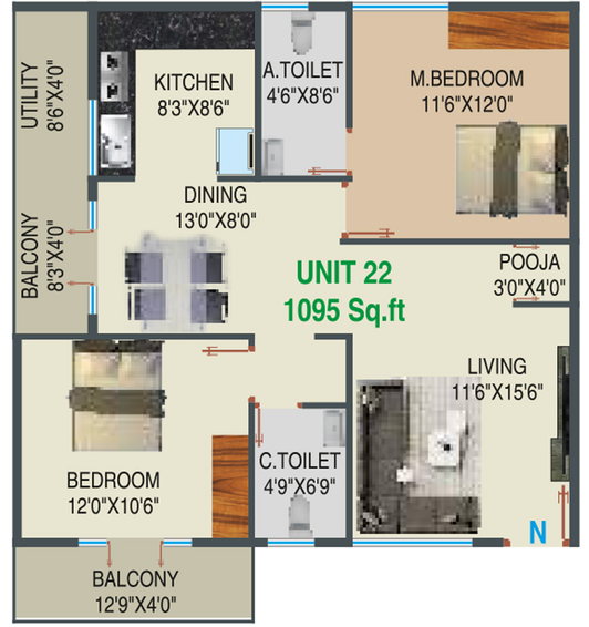 2 BHK Flat in Varshini Residency in Uttarahalli, Bangalore - Image 803585