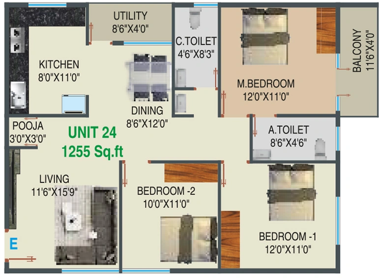 3 BHK Flat in Varshini Residency in Uttarahalli, Bangalore - Image 803587