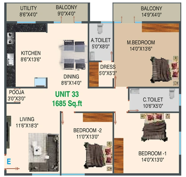 3 BHK Flat in Varshini Residency in Uttarahalli, Bangalore - Image 803591